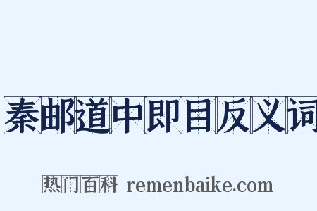 秦邮道中即目反义词是什么意思的图片